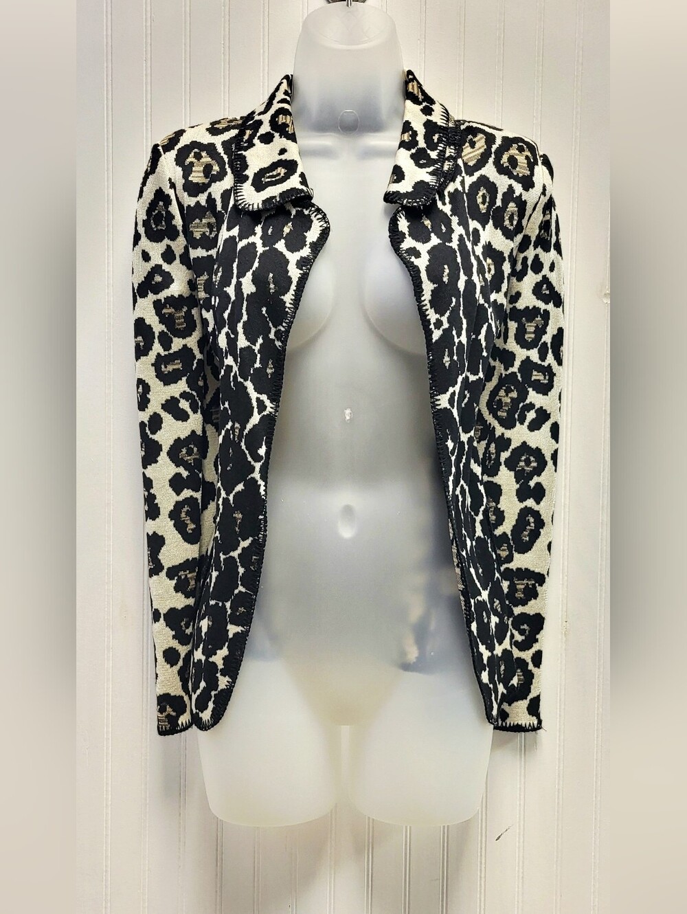 St John Animal Print Cardigan Size 4